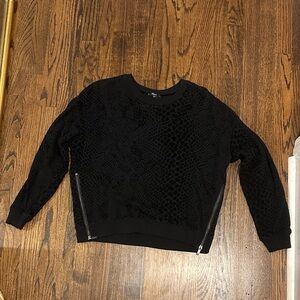 Rails Black Textured Crew Neck Sweater